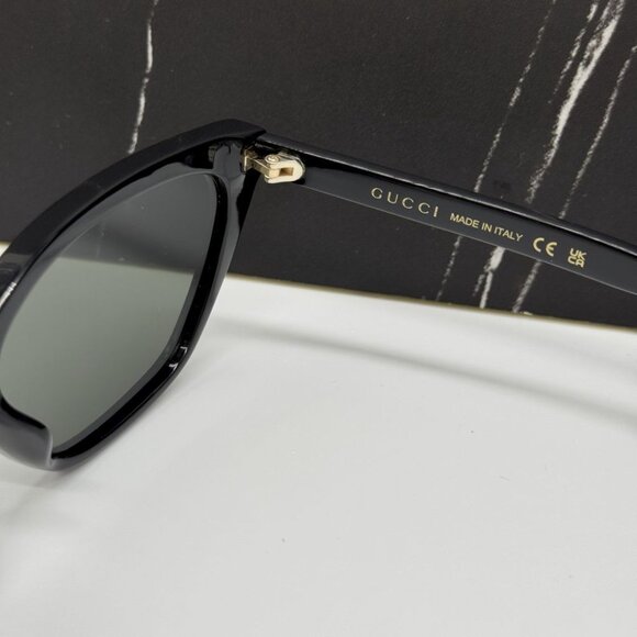 NEW GG1815S 001 GUCCI CAT EYE BLACK WOMEN GUCCI SUNGLASSES - Picture 6 of 9